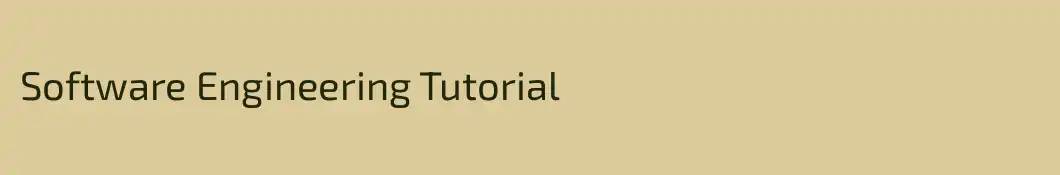 Software Engineering Tutorial